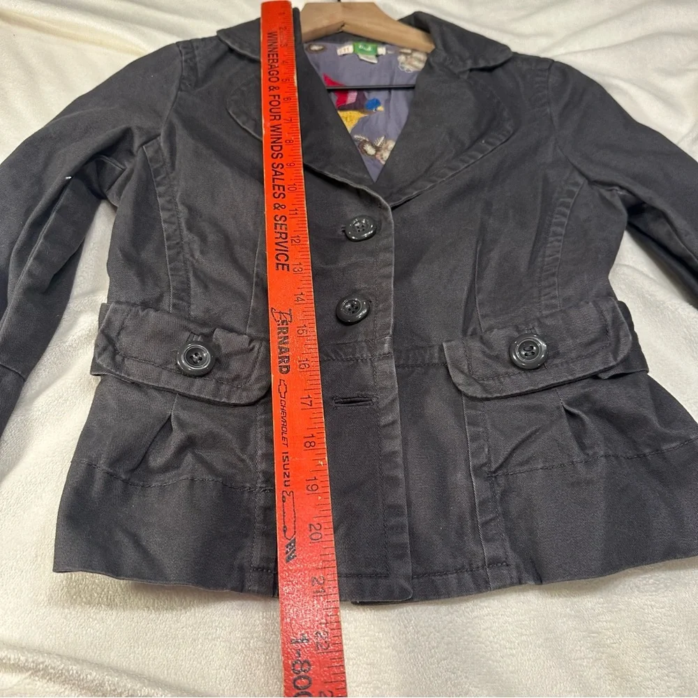 Anthropologie Ett‎ Twa Charcoal Blazer Jacket